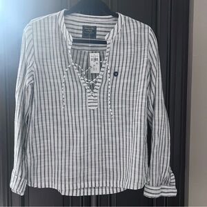 Abercrombie & Fitch Cotton Nautical style Striped Shirt Blouse - NWT- Size S